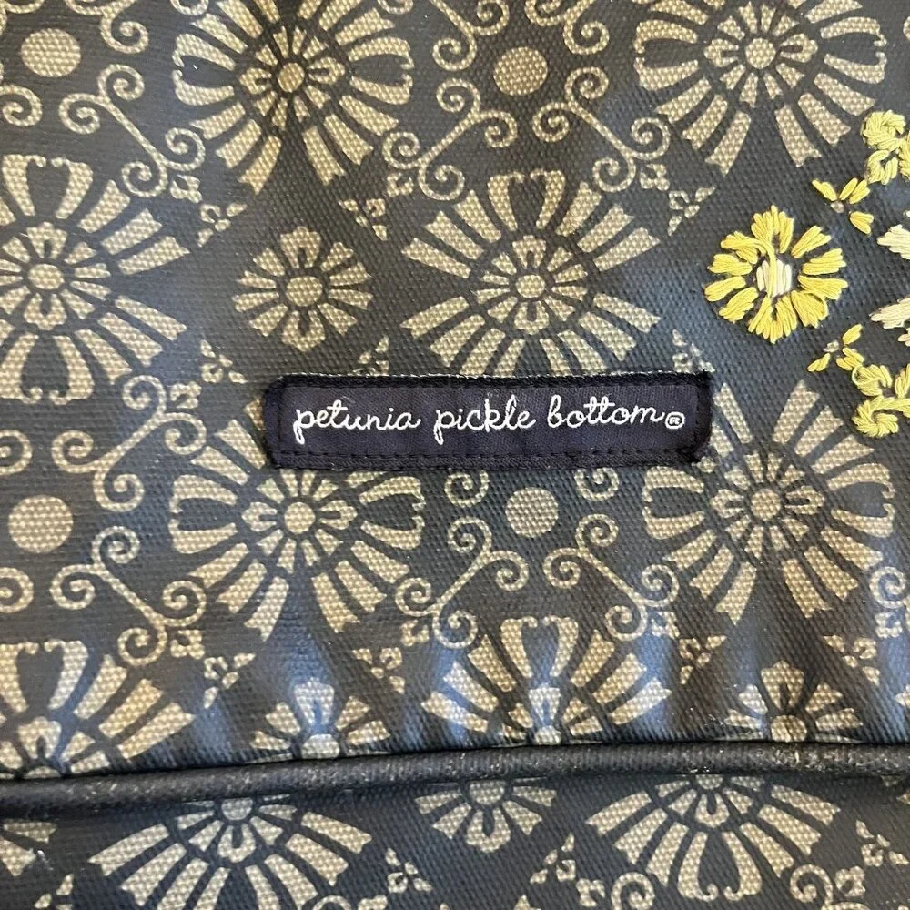 Petunia Pickle Bottom Brown Embroidered Backpack Crossbody Diaper Bag Baby